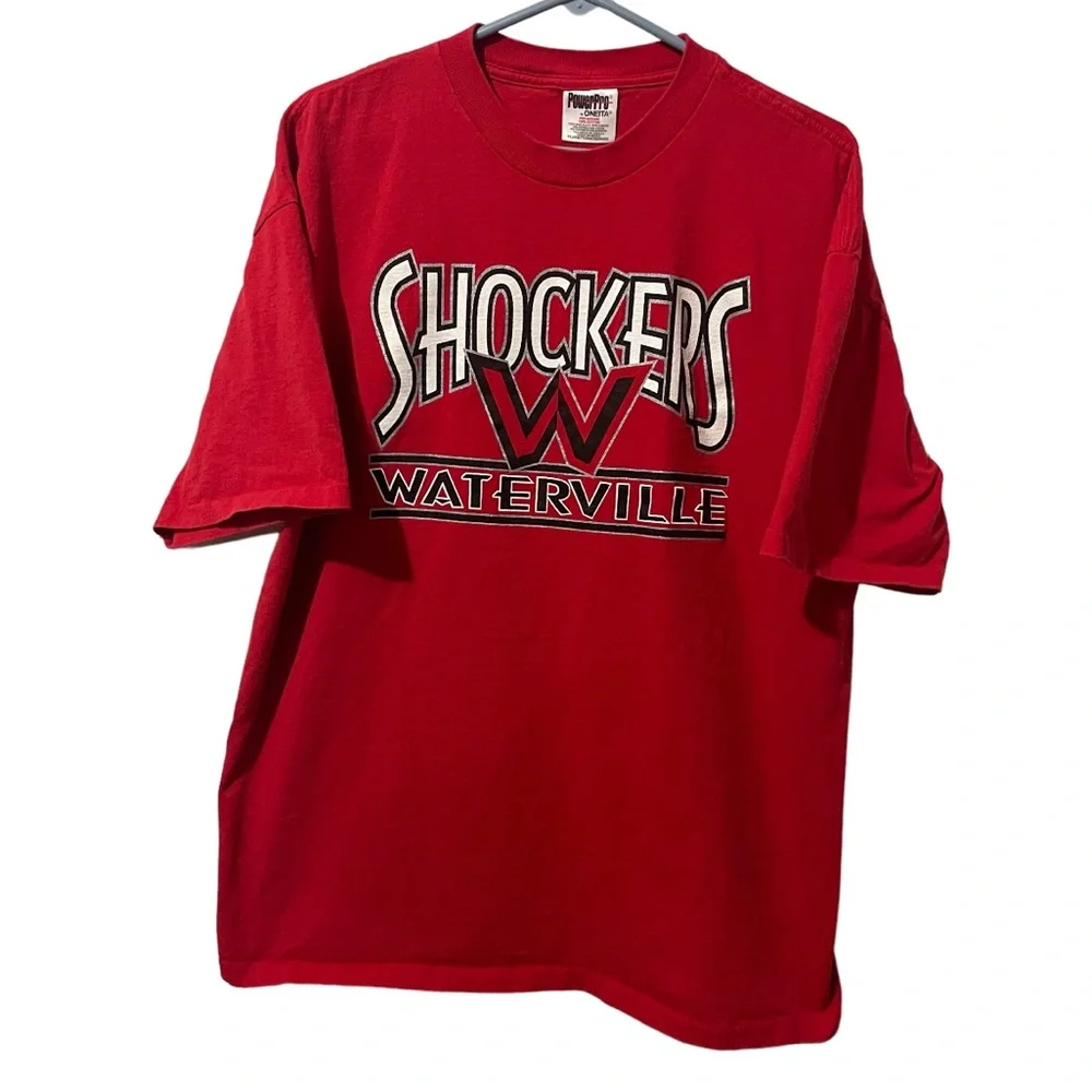 PowerPro Shirt Men 2XL Red Cotton‎ Athletic Logo Lightweight Short Sleeve Tee